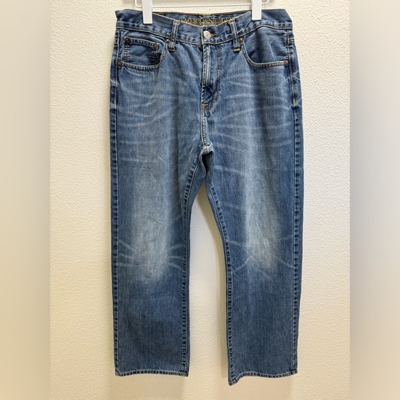 American Eagle Original Bootcut Jeans Cotton Denim Whiskered Mens 34x34 - Picture 1 of 7